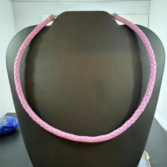 Jewelry - Carolyn Pollack Lilac Braided Leather Lobster Clasp Adjustable Unisex Necklace